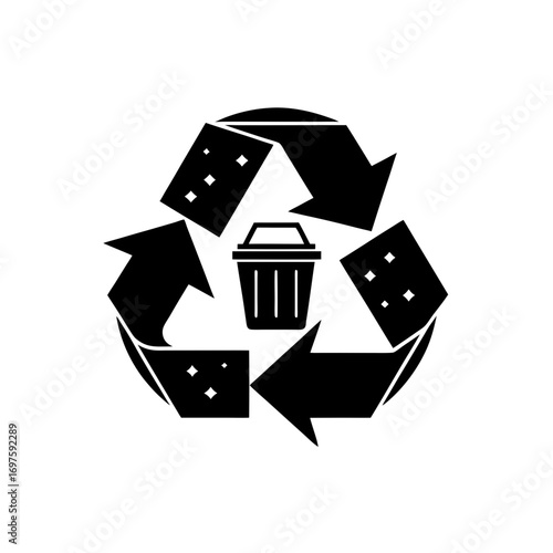 upcycling and repurposing vector monotone icon 