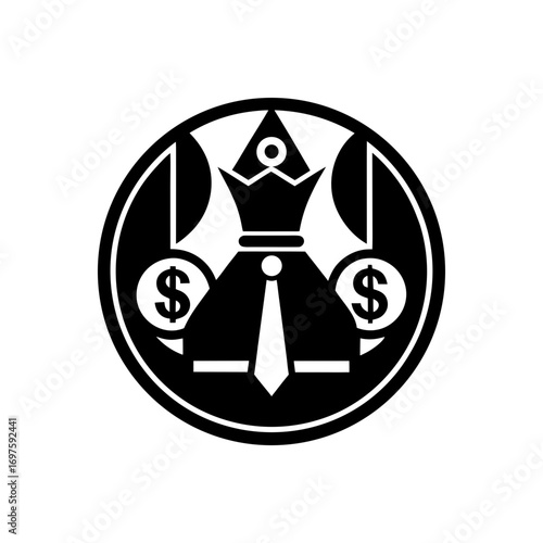 wealth management vector monotone icon 