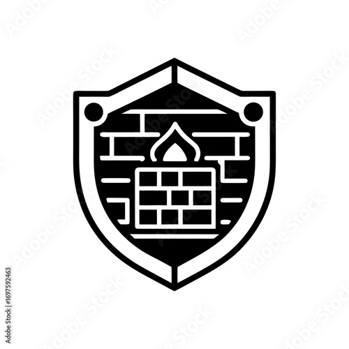 web application firewall vector monotone icon 