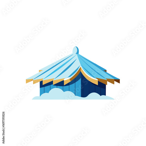 Christmas Snow House Vector Illustration