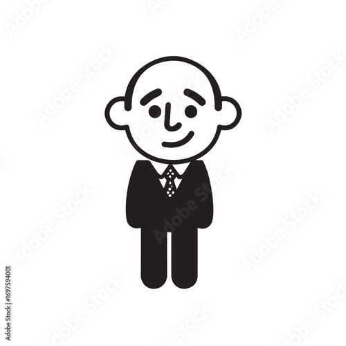 Wallpaper Mural Old person in formal suit black and white vector illustration portrait elegant classic digital artwork Torontodigital.ca