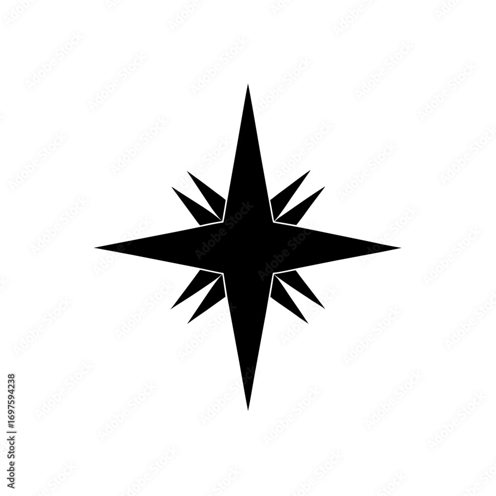 Obraz premium black and white star vector