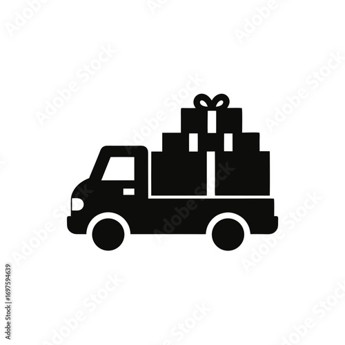 A car on christmas day carrying a big gift box