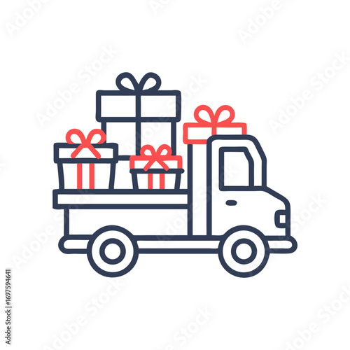 A car on christmas day carrying a big gift box