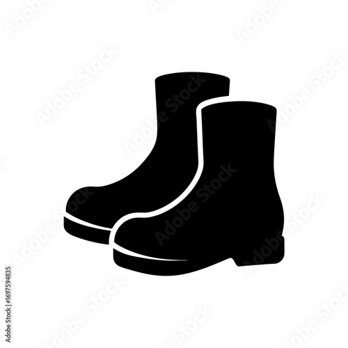 black rubber boots