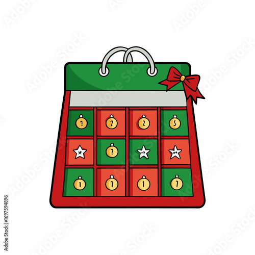 Holiday advent calendar vector illustration