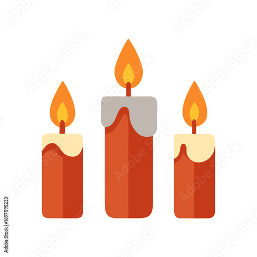 red candle on white background