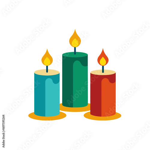 candles on a white background