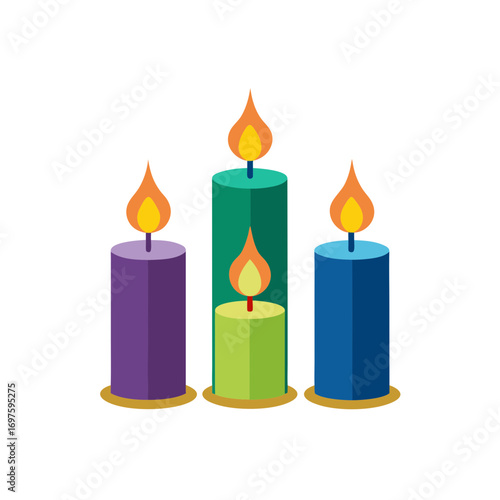 burning candle vector illustration