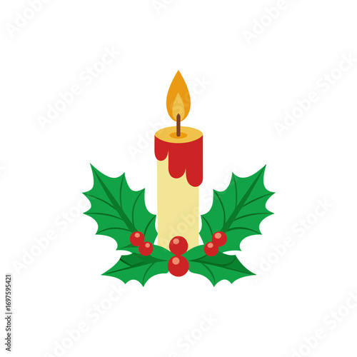 Christmas candle vector illustration