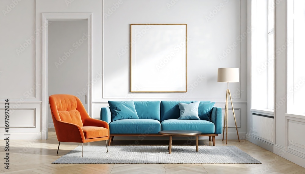 Fototapeta premium Modern living room interior design (1)