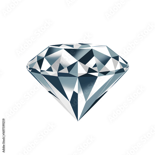 Shining diamond on a white background showcasing clarity and brilliance under bright lighting