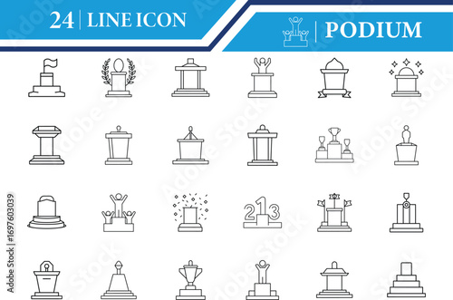 Podium Outline Icon Vector Design