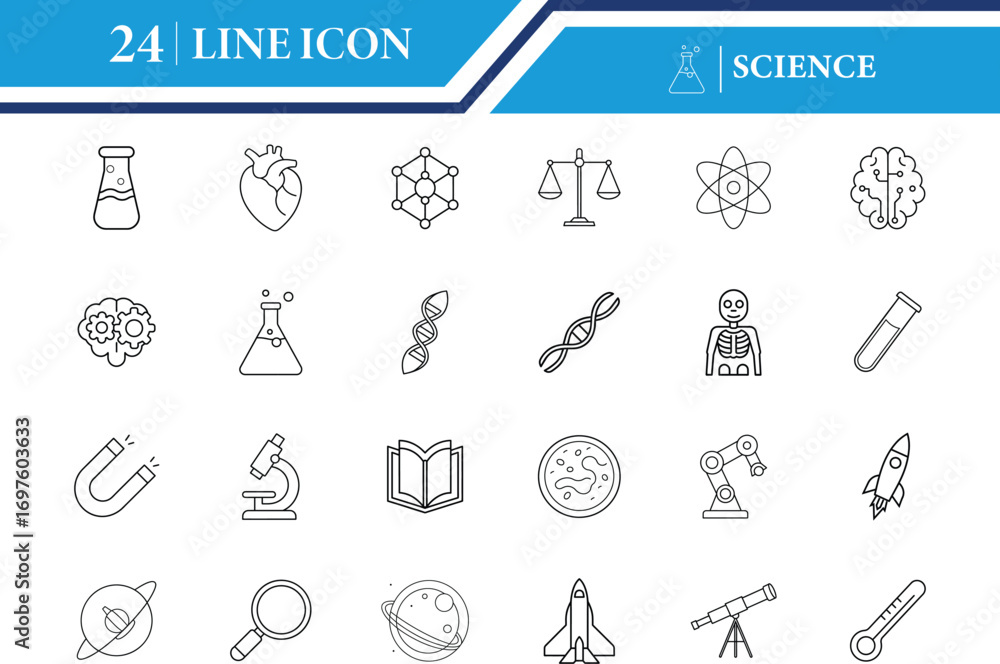 Fototapeta premium Science Outline Icon Vector Illustration