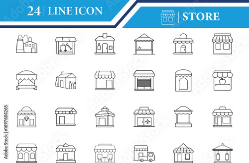 Store Outline Icon Vector Design