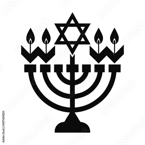 menorah with candles
