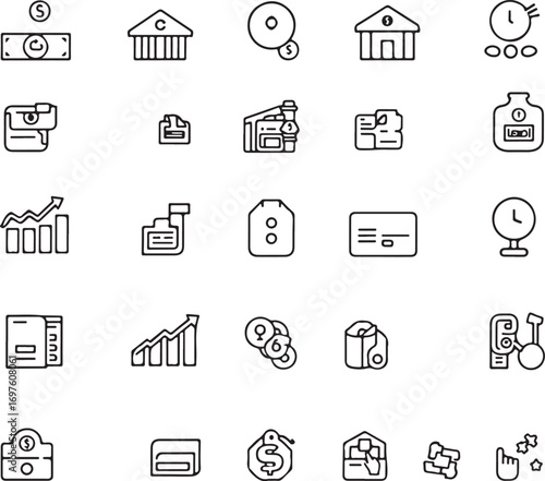 Business and Finance Icon Set Vector
