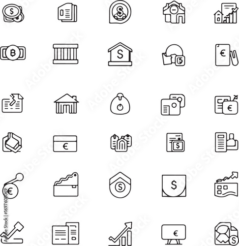 Business and Finance Icon Set Vector