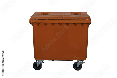 Large Brown Wheeled Bin for Organic Waste Collection