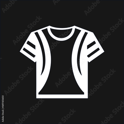 Black background shirt silhouette vector. Ideal for fashion branding, online stores, or apparel UI design. Modern and scalable.