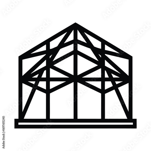 Modern steel structure engineering design on white background