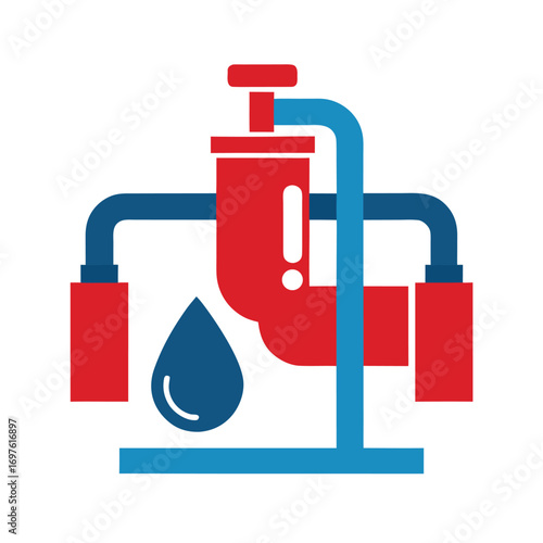 Sanitary engineering infrastructure on white background