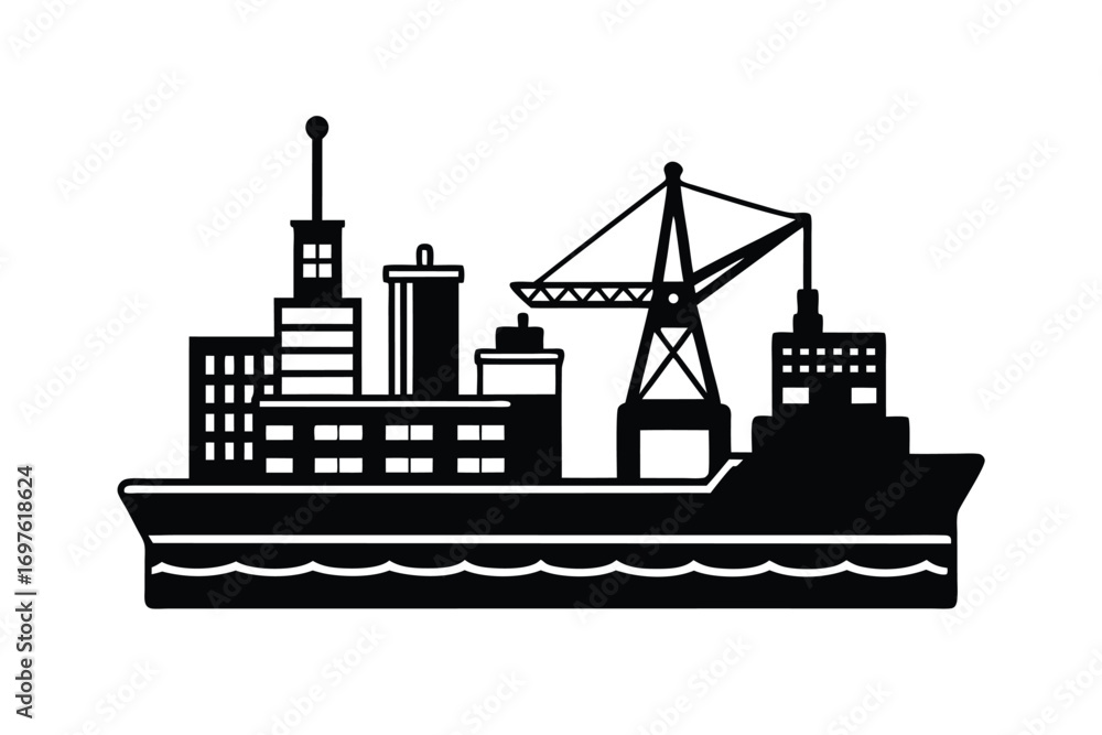 Obraz premium Harbor engineering scene with water and structures