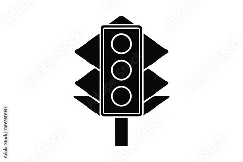 Modern traffic signal design on white background