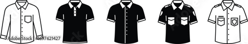 Collection of Shirt Icons Long Sleeve Polo Short Sleeve Button Down Uniform Shirts clothing apparel