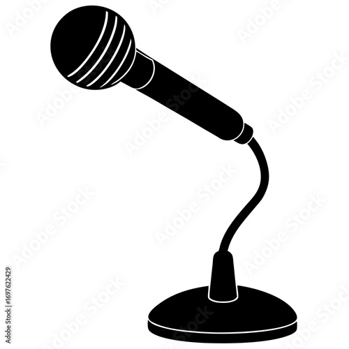 Microphone on Stand Illustration