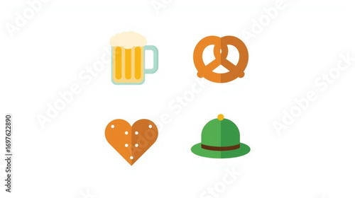 Oktoberfest Beer Mug Icon with Foam – Traditional German Drink Sticker Vector