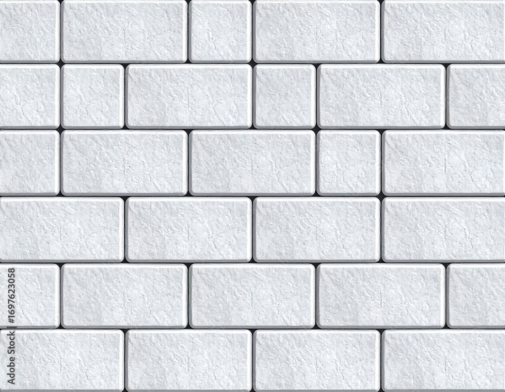 Obraz premium Light gray rectangular paving stones arranged in a grid pattern
