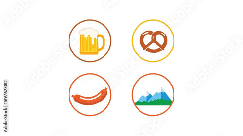 Oktoberfest Beer Stein Icon – Classic German Drink Vector for Festival Decor