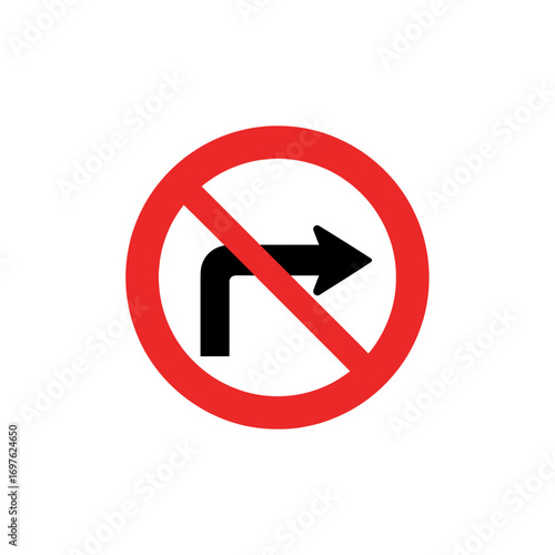 Free Download A red circle with a diagonal line through it, indicating prohibition, superimposed over a black arrow pointing to the right and then upwards. - GFXLoad