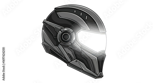 Futuristic protective headgear detailed illustration concept for design purpose