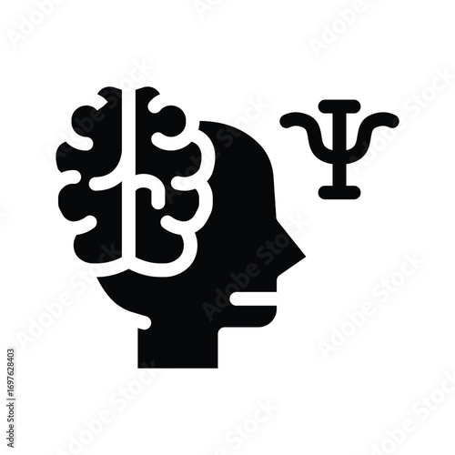 psychology glyph icon illustration vector graphic.eps