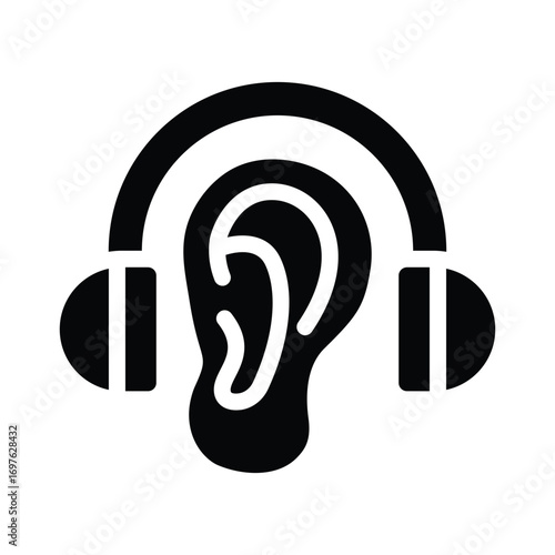 hearing test glyph icon illustration vector graphic.eps