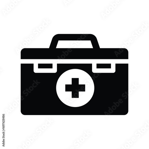 first aid kit glyph icon illustration vector graphic.eps