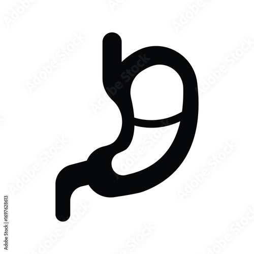 stomach glyph icon illustration vector graphic.eps