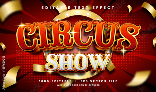 circus show 3d vector text effect with modern style