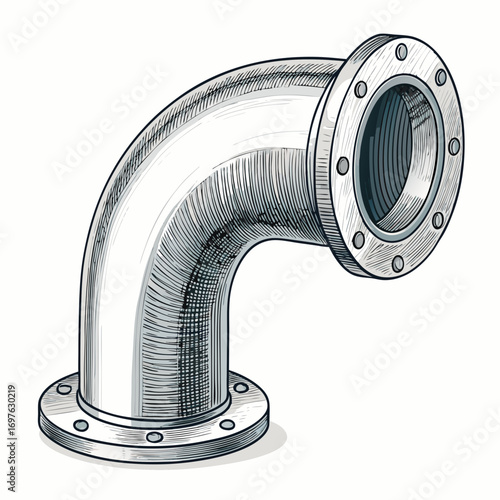 Create Bold Stroke Curved Pipe Elbow Deg Creative Visual Ideal for Marketing