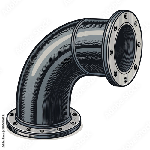 Crisp Create Bold Stroke Curved Pipe Elbow Deg High-Quality Stock Image