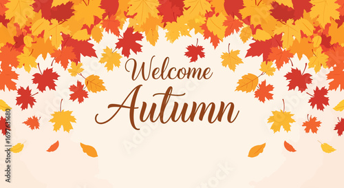 Welcome Autumn Sign A Colorful Autumnal Design