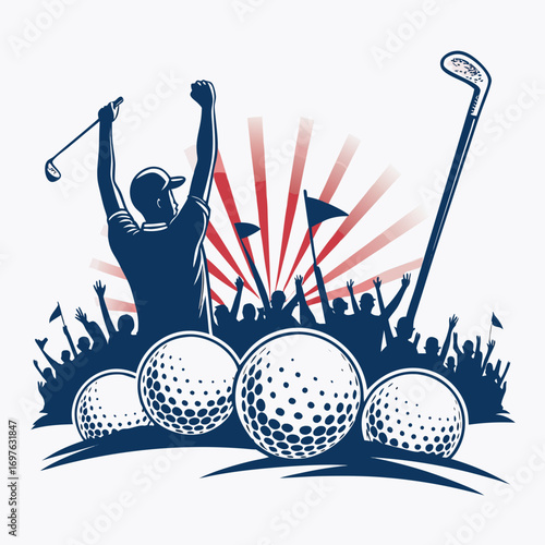 Elegant Create Bold Stroke Golf Audience Cheering Creative Visual