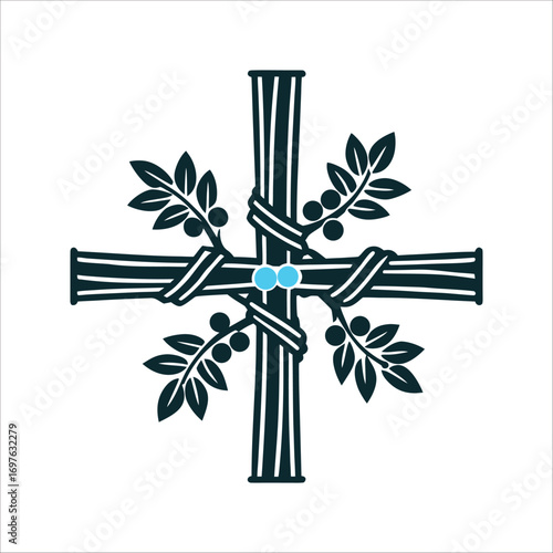 Rowan Cross Amulet: Protection Against Evil Spirits Rowan Cross Two rowan branches bound in a equal armed cross warding against ill spirits