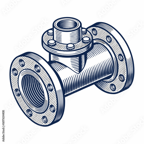 Create Bold Stroke Pipe Flange Connector High-Quality Stock Image Ideal for Marketing