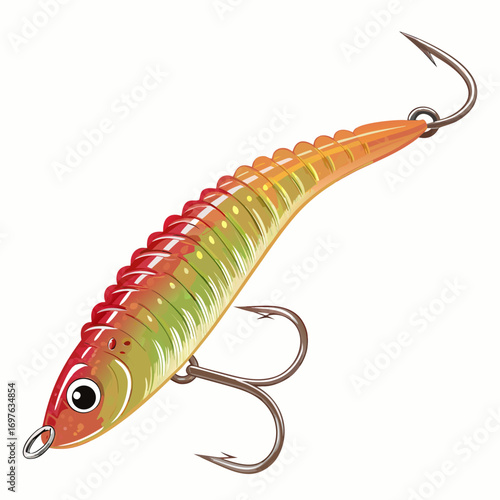 Elegant Create Bold Stroke Soft Plastic Worm Bait High-Quality Stock Image