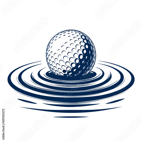 Depicting Create Bold Stroke Water Hazard With Ball Crisp Premium Digital Asset