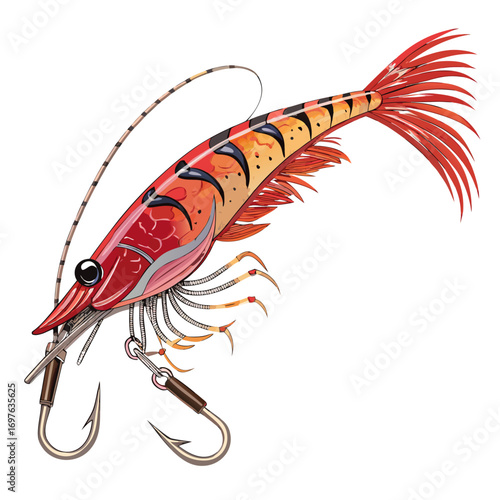 Depicting Create Bold Stroke Shrimp Lure Vibrant Creative Visual
