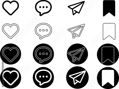 Social media interface icon. Social media icon.